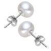 Real Natural Freshwater Pearl Stud Earrings for Women ,White Pink Purple 925 Sterling Silver Gold Plated Jewelry