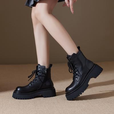 Мартинсы на платформе, женские новые весенне-осенние одинарные ботинки, эластичные тонкие ботинки, женский стиль, коричневые ботинки на толстой подошве