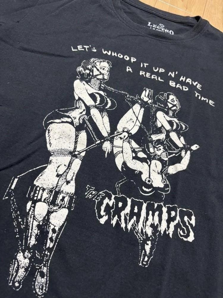 90-е Винтаж Группа The Cramps Ретро Стиль Футболка Подарочная футболка Плотный хлопок Унисекс Футболка