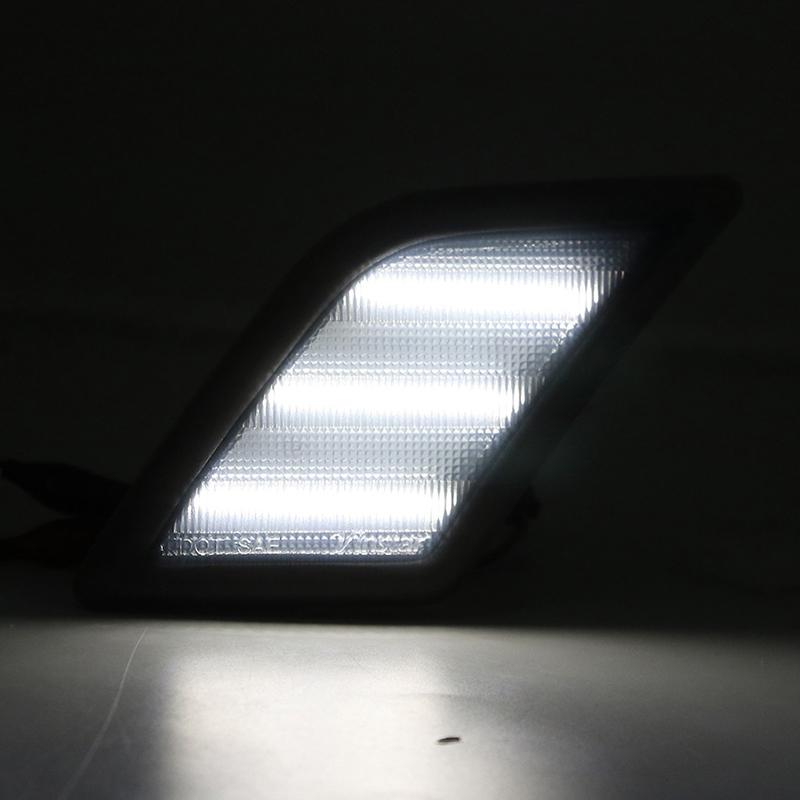 2x Smoked Amber/White LED Side Marker Lights For Benz C-Class W204 Pre-LCI C250 C300 C350 C63 AMG 2008-2011 SL65 AMG 2005-2007