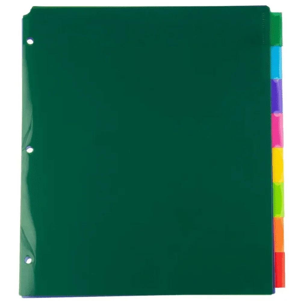 8 Разноцветных пластиковых разделителей с пустыми вставками для организации папок, для школы, офиса, дома, 9,75 x 11,5 дюймов