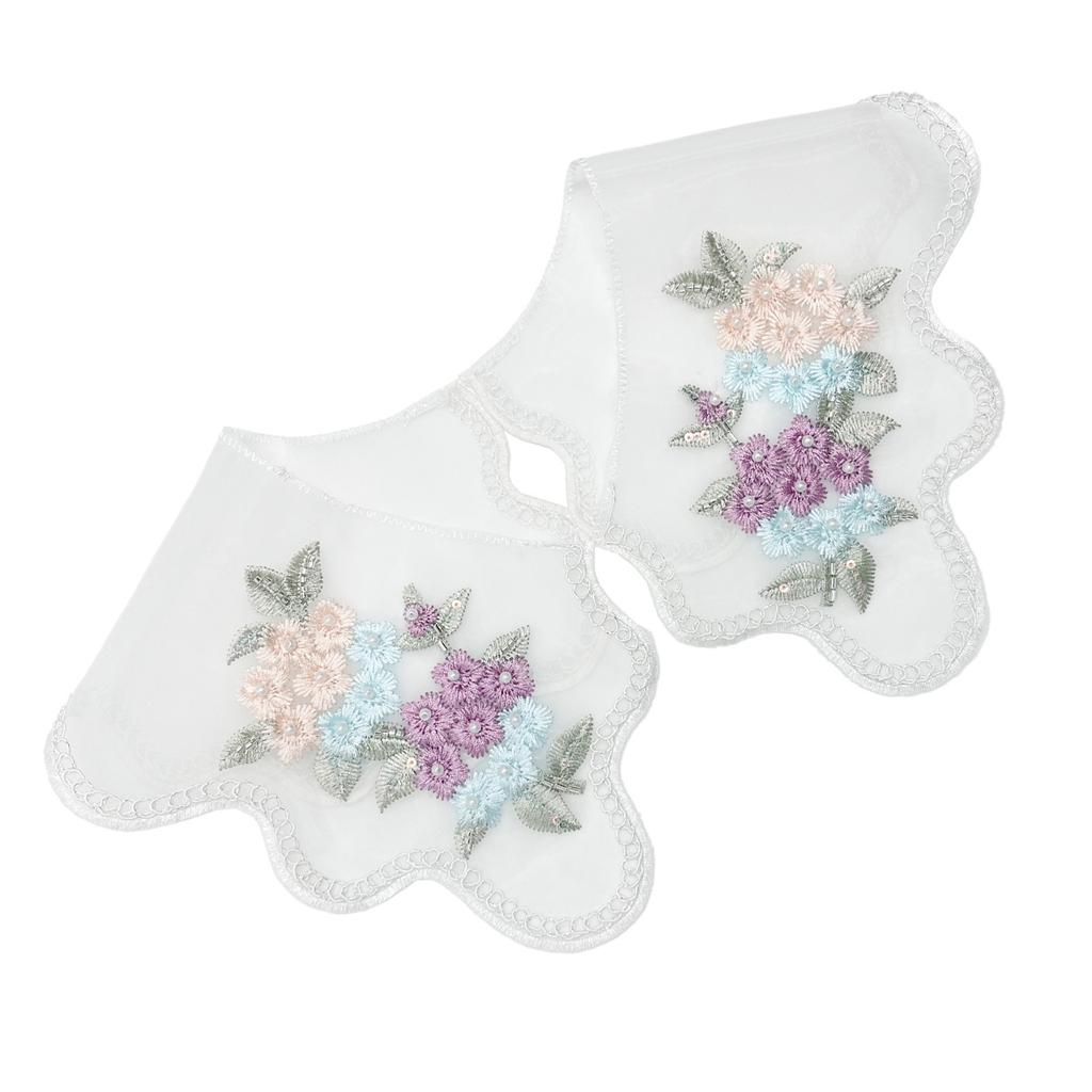 Embroidered Colorful Floral Lace Detachable Faux Collar Shawl Capelet for Women Dress Elegant Fashion Clothing Accessory