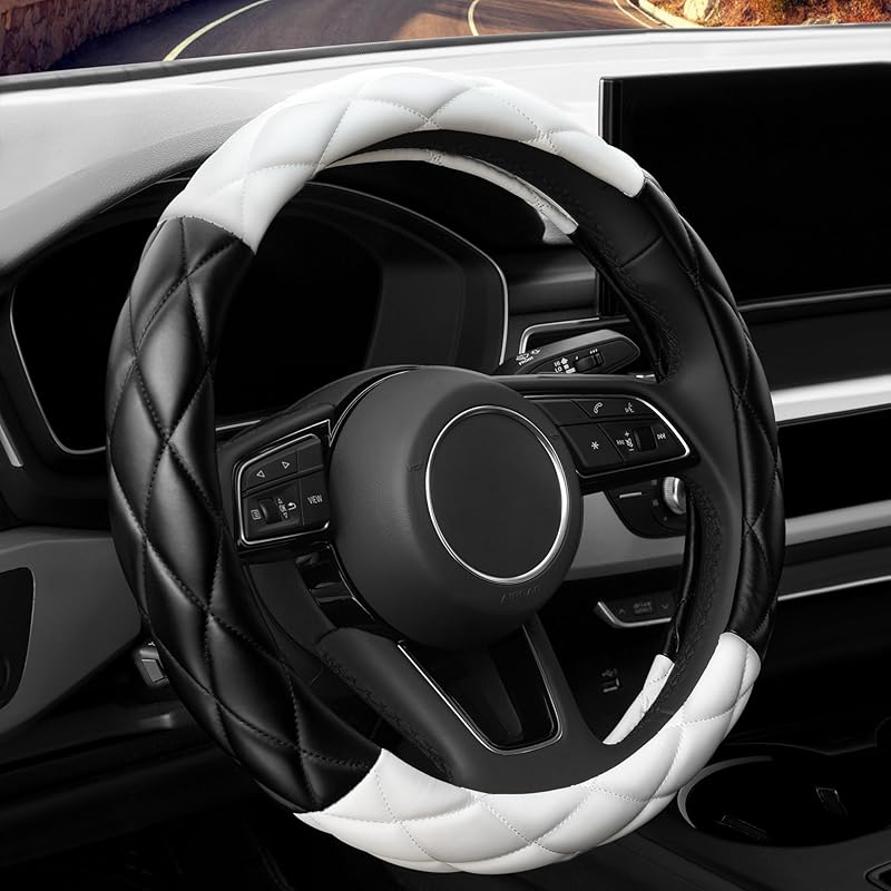 Soft Microfiber Leather Steering Wheel Cover, Universal 15 Inch For Women Girls, Fit Vehicles, Sedans, SUVs, Vans, Trucks - Light Pink