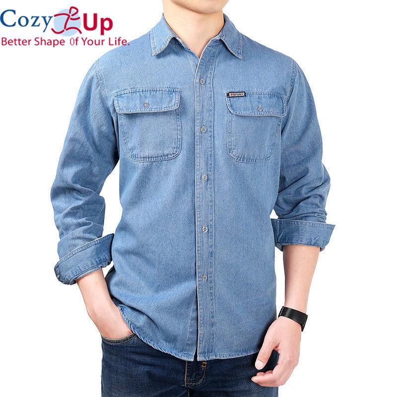 Cozy Up New Men's Denim Shirt Spring Summer Jean Shirts Male Handsome Business Shirt Casual Oversize Tops