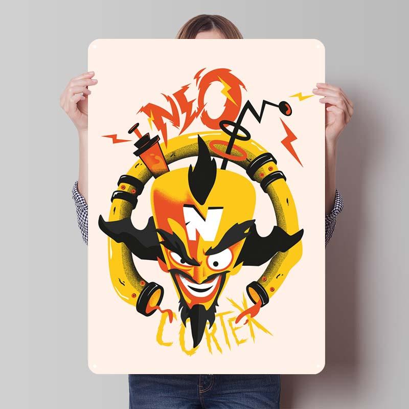 Постеры Crash Bandicoot Классическая игра Металлические таблички Настенное искусство Мурал На заказ Жестяные таблички для геймеров Украшение игровой комнаты Ретро