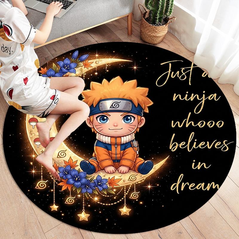 Naruto Round Area Rug Carpet Rug For Living Room Bedroom Sofa Playroom Decor Nonslip Floor Mat