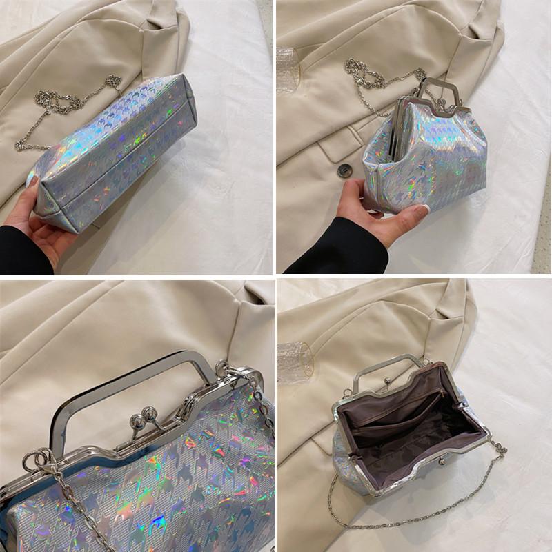 Роскошный дизайнерский цепной блестящий вечерний клатч сумка для вечеринки для женщин женственная мода свадьба плутониевая кожа клатч церемония