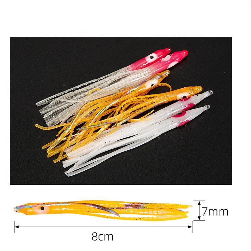Новые 10 шт. Luya светящаяся мягкая приманка лазерная 8 см игольчатая поддельная приманка в виде осьминога светящаяся синяя бионическая приманка
