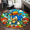 1 шт. Круглый ковер с дизайном Соника Ежика из аниме - Коврик под офисное кресло, Нескользящий ковер для домашнего декора, Гостиной, Спальни, Игровой комнаты