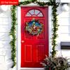 С Рождеством деревянная табличка с узором Санта-Клауса - Navidad круглая табличка для входной двери, настенный декор - Идеальное рождественское украшение