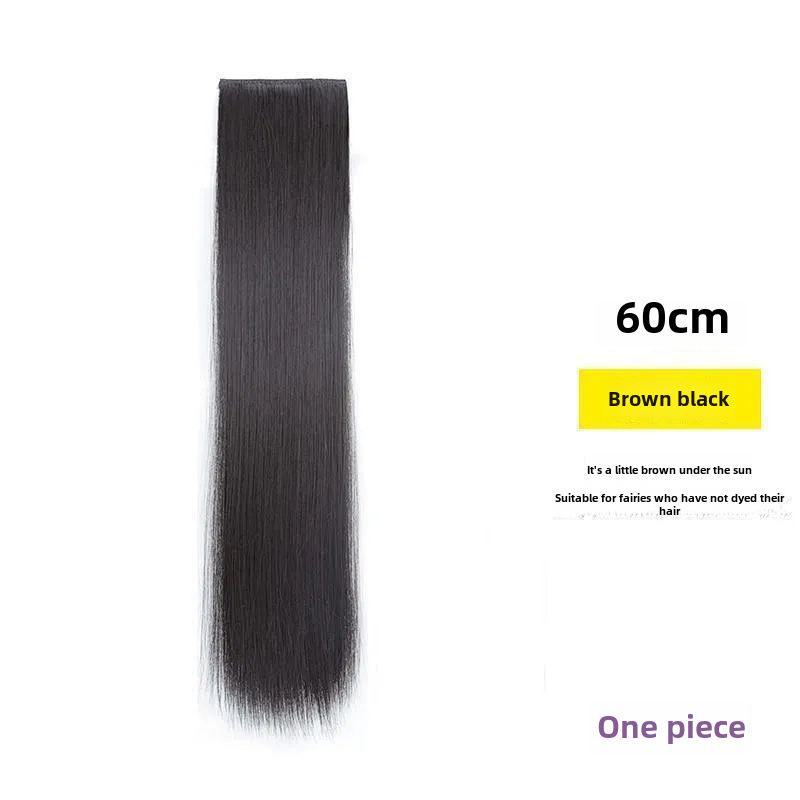 Women's Long Straight Seamless Hair Extensions - Three-Piece Invisible Wig Patch