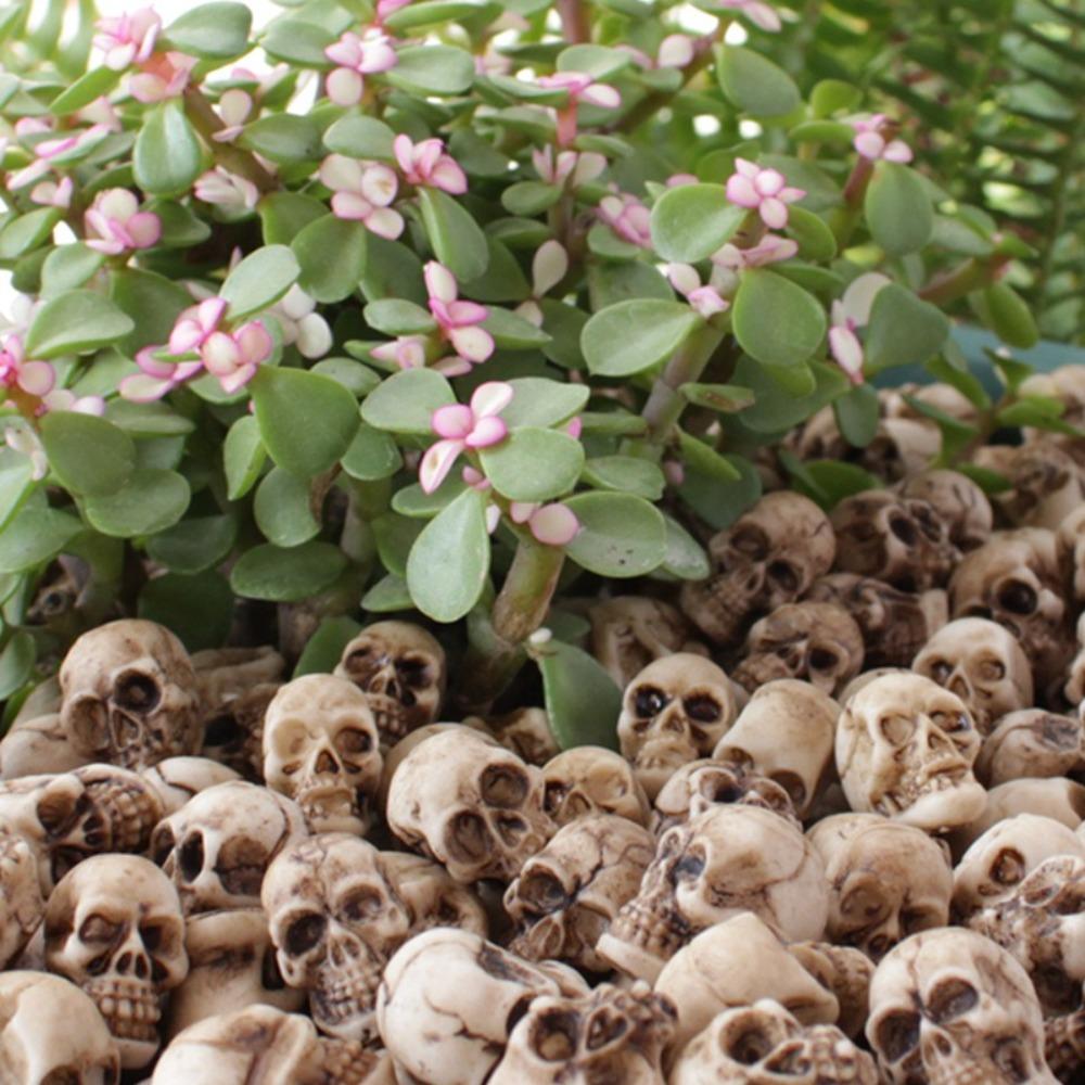 20pcs Decoration Props Mini Skulls Flowerpot Decor Skull Rocks Small Skeleton Head  Halloween