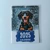 Календарь с рисунком таксы 2025 года, подвесной настольный календарь 2025 года, новогодний подарок с изображением таксы