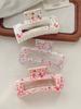 Flower Print Korean Style Barrettes for Women Square Hair Claw Clip Hair Clamps Hairpin Strong Hold Hair Accessories Girl Gift