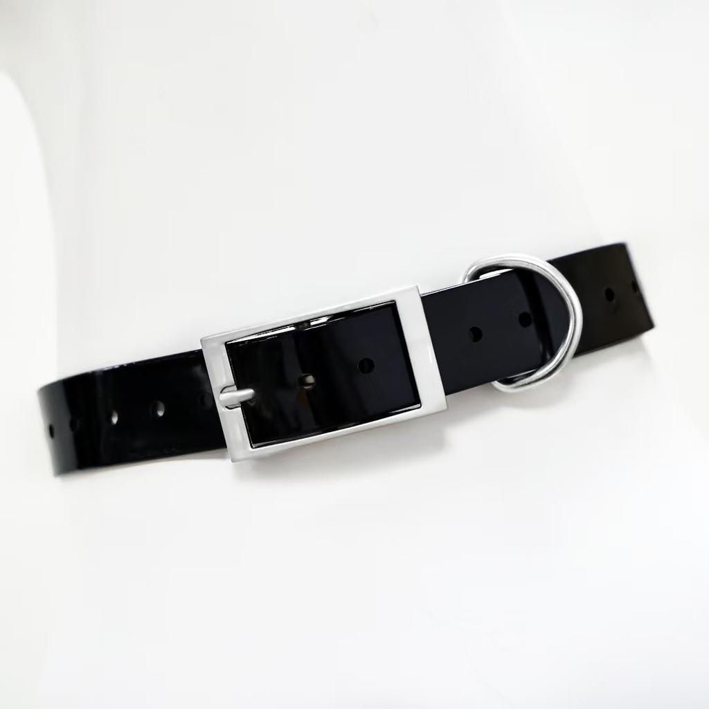 2.5cm Wide Heavy Duty TPU Dog Collar Waterproof Hunting Adjustable Pet Collar 8 Colors For Large Medium Dogs Outdoor Training
