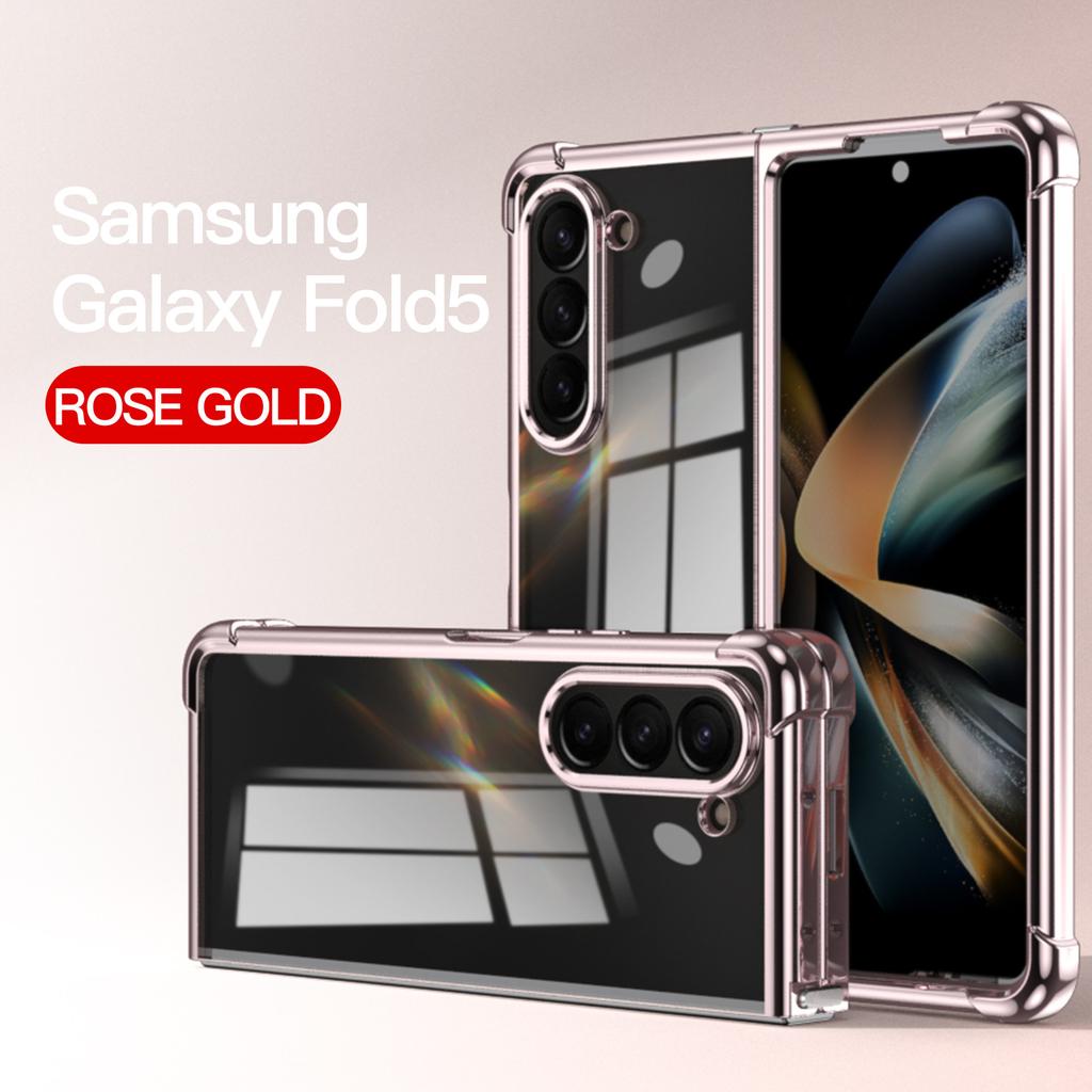 Применимо к чехлу для мобильного телефона Samsung Galaxy ZFold8 Z Fold7/6/5/4 четыре угла противоударный мягкий гальванический защитный чехол