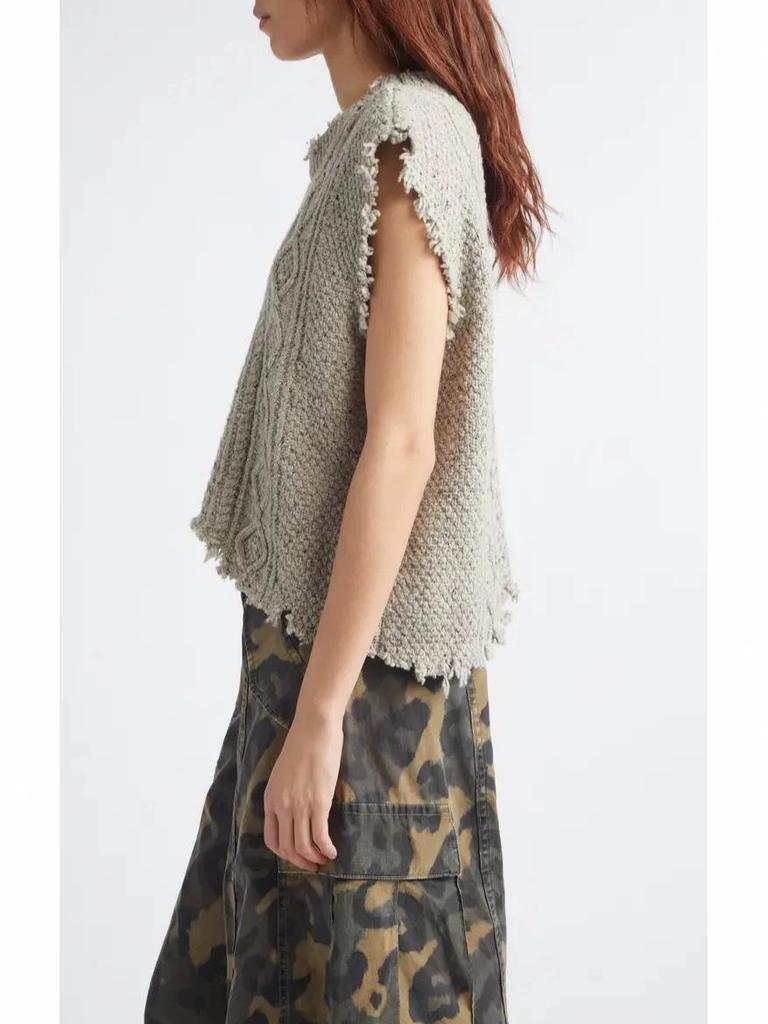 Yuehe Cross Retro Women's Cable Knit Round Neck Vest Sweater - 2026 Boutique Fashion Design