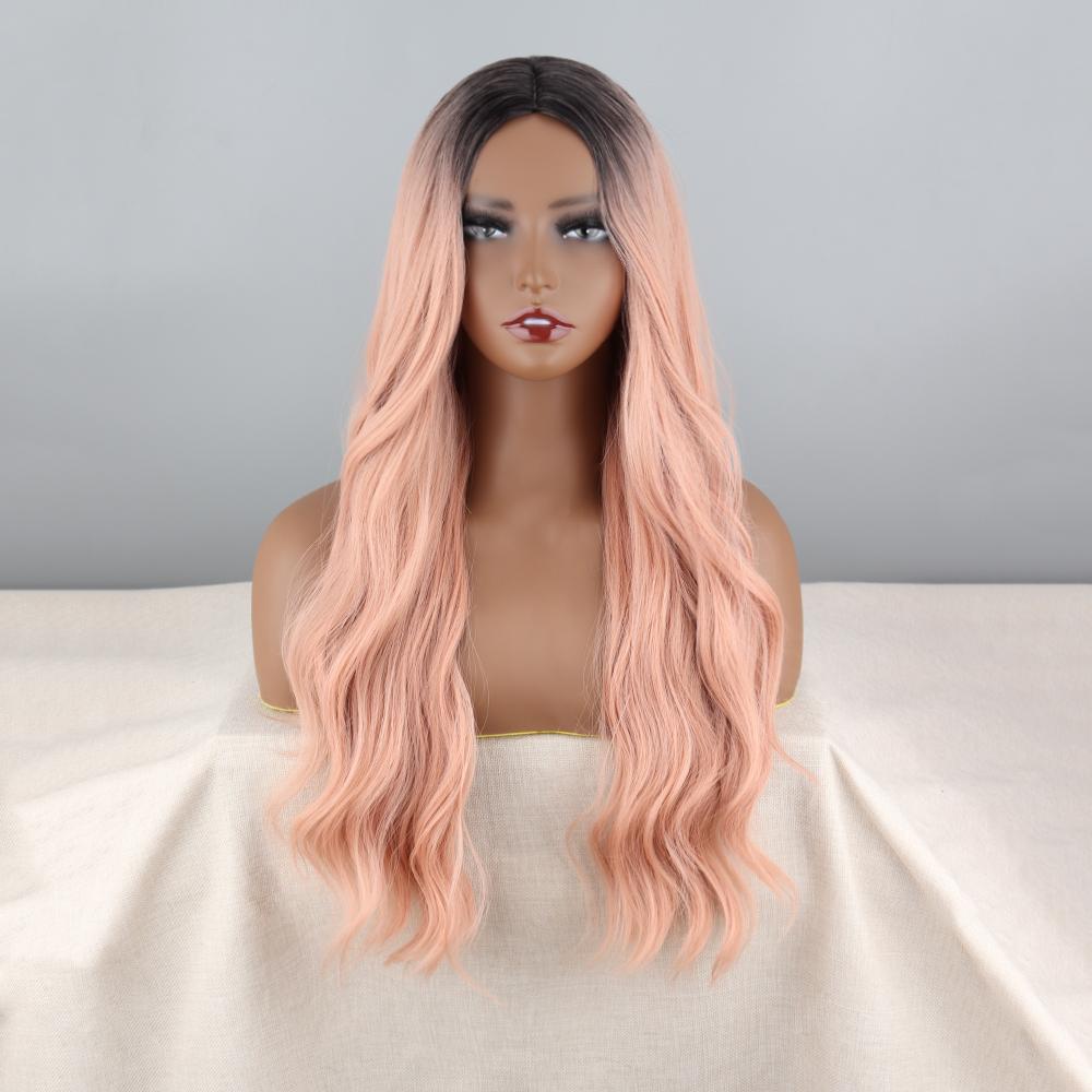 XINRAN Женский модный длинный прямой парик красного вина с челкой из синтетического волокна, натуральный прямой парик для косплея, повседневная одежда