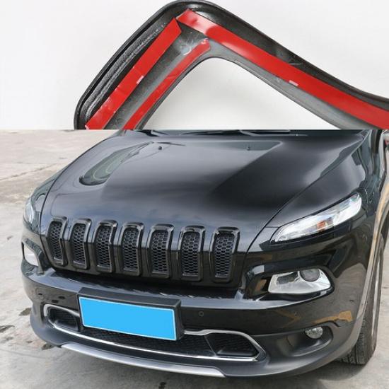 7pcs Black Front Grille erts Grill Cover Trim Ring for 2014-18 Jeep Cherokee