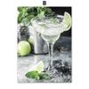 Modern Cocktail Lemon Cucumber Posters Prints Drink Mojito Martini Wall Art Canvas Painting for Bar Kitchen Room Home Decoration