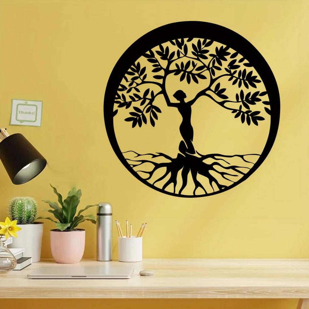 1PC Metal Woman Tree Sign, Tree Sign, Metal Family Tree Sign, Home Room Decor Sign, Housewarming Gift, Outdoor Sign, Wall Decor