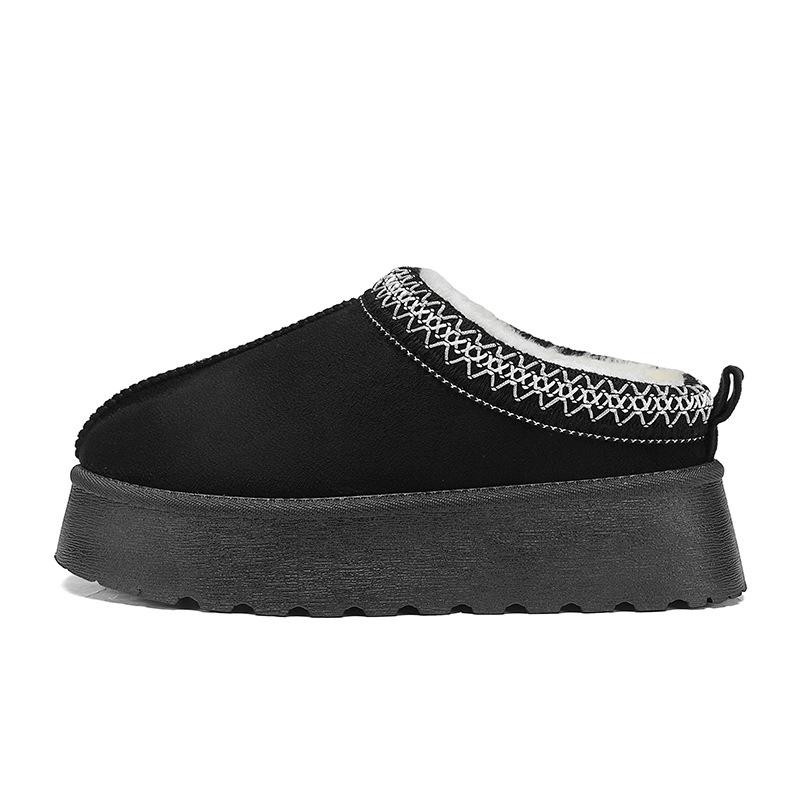 Хлопковая обувь, новые европейские и американские зимние сапоги на толстой подошве большого размера, с высотой и бархатом для сохранения тепла, женские