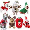 Pet Winter Costume Dogs Christmas Themed Outfit Two-Legged Coat Reindeer Snowman Santa Style