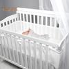 2 Pcs Mesh Crib Liner Breathable Crib Liner with Straps Baby-Safe Crib Liner for Baby Safety Covers 4 or 3 Sides Full-Size Baby Bed