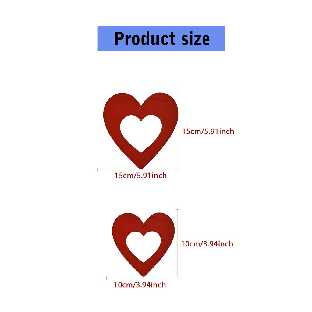 Set Of 40 Cutout Heart Shaped Charm Colorful Hanging Pendant for Christmas and Valentines Day Wedding Party Decoration