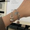 Love Heart Bracelet for Women Tassel Chain Thai Silver Bracelet Jewelry Accessories