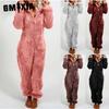 Autumn and Winter Fleece and Thickened Woolen Jumpsuits, Hooded Pajamas and Women's Wear Pajamas