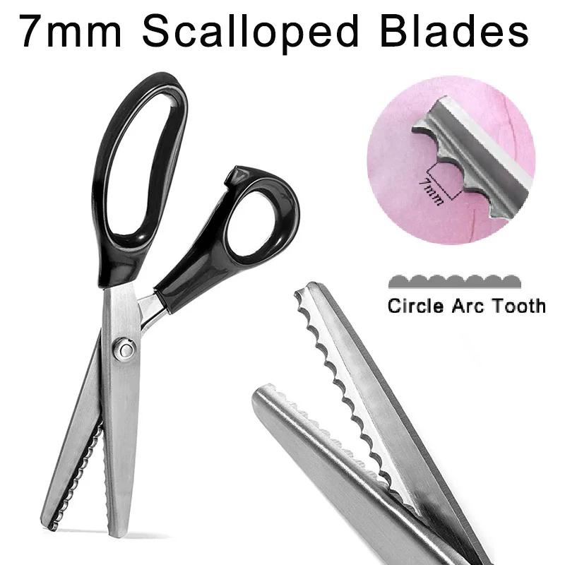 1 шт. Ножницы для зигзага из нержавеющей стали, ножницы для шитья, зубчатые лезвия, кружевные ножницы, швейные изделия, зигзагообразная резка, портной