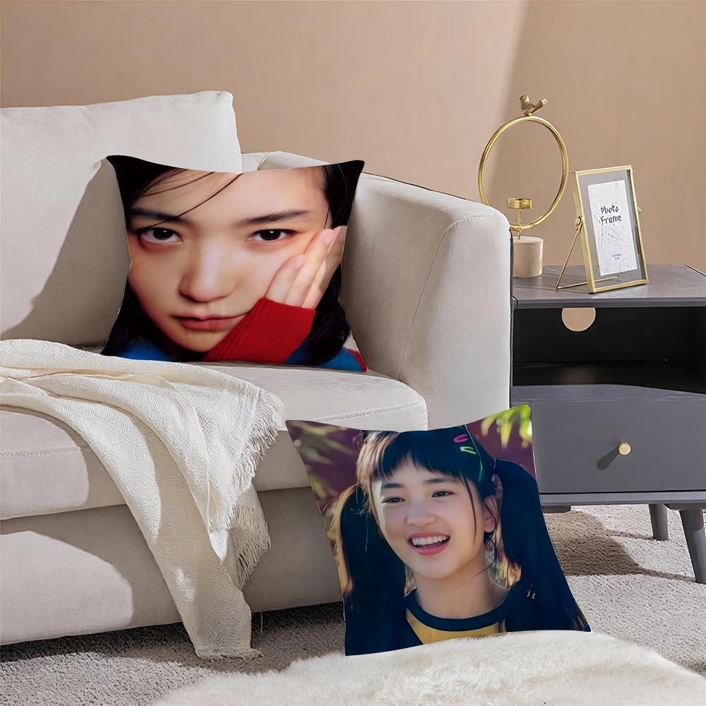 Talented Korean Beautiful Actress KKim Taeri Cushion Cover Throw Pillow Cover Hidden Button Durable Polyester Chair Cushion