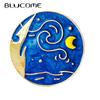 Cute Personality Animation Brooch Star Moon Brooch for Women Men Suit Buckle Pins Christmas Gift