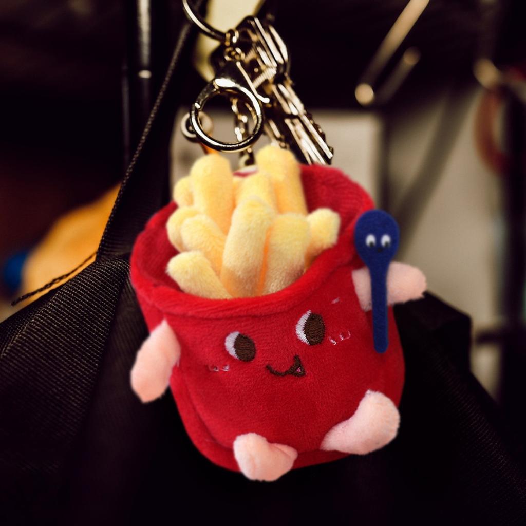 Cute French Fries Food Plush Pendant, French Fries Small Doll Boutique Doll, French Fries Food Book Bag Charm Key Chain