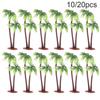 Plastic 10pcs Bonsai Craft Leaf Fake Miniature Coconut Palm Tree Artificial Plants Micro Landscape