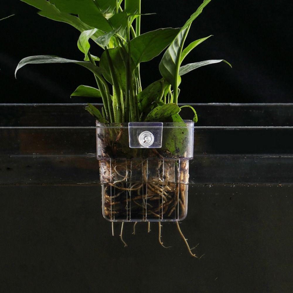 Transparent Hydroponic Support Cup Plastic Aquatic Plant Holder Water Grass Cup For Fish Tank
