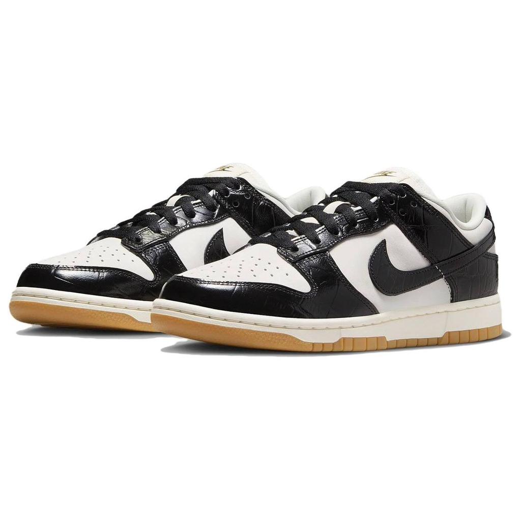 Nike Dunk Low LX Черные женские кроссовки под крокодила Белый Phantom Sail FJ2260-003