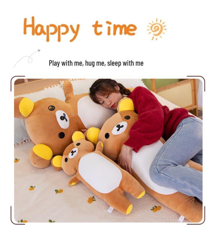 Rilakkuma Long Plush Pillow: Cute Bear Doll Bed Back Cushion Gift