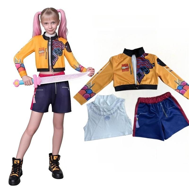 Anime K-Pop Mira Rumi Zoey Cosplay Costumes Girl Halloween Stage 3D Printed Pattern Role Play Clothes