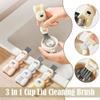 3 In 1 Cup Lid Cleaning Brush Multifunctional Cleaning Brush Bottle Cleaning Brush Set Cartoon Rabbit Portable Cup Lid Cleaner