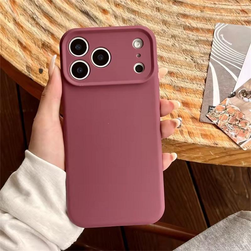 Высококачественный защитный чехол из жидкого силикона для iPhone 17 Air 16 15 14 13 12 11 Pro Max Plus 16E 17 Pro Max Защита камеры Матовый Мягкий чехол