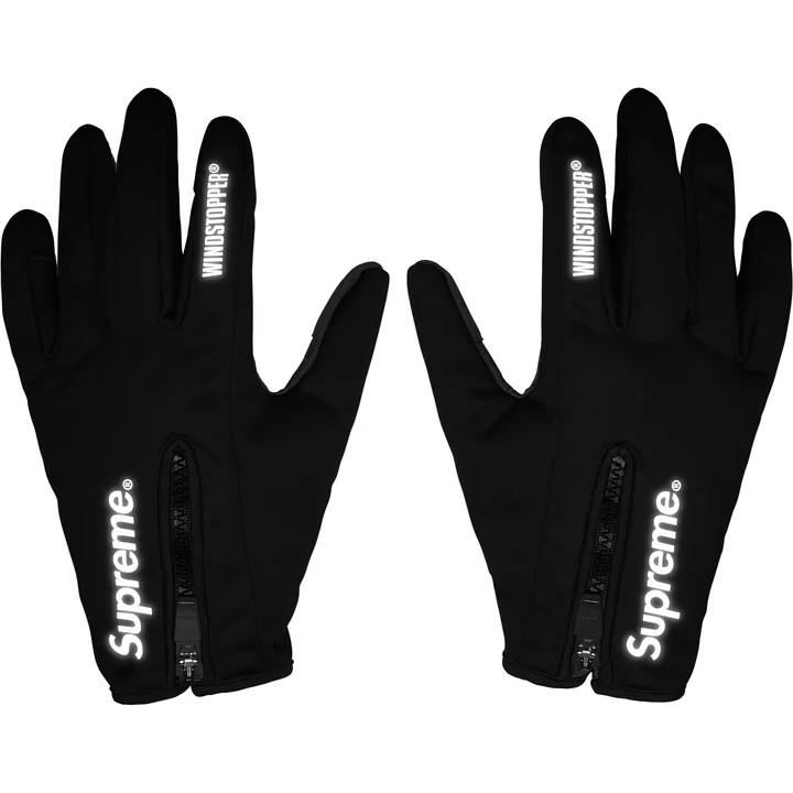 Supreme Перчатки с молнией Windstopper Черные
