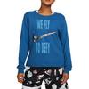 Nike Swoosh Vintage Letter Crew Neck Long Sleeve Loose Casual Hoody Women sweatshirt Blue DX0727-407