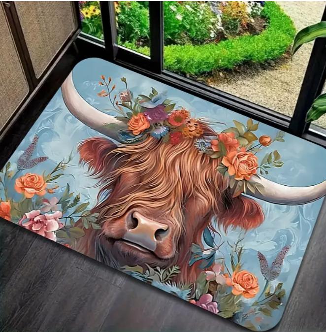 Цветочный венок на голову Напольный коврик для коровы Входная дверь Спальня Вход в спальню Гостиная Ванная комната Вход в ванную Комната для стирки Напольный коврик