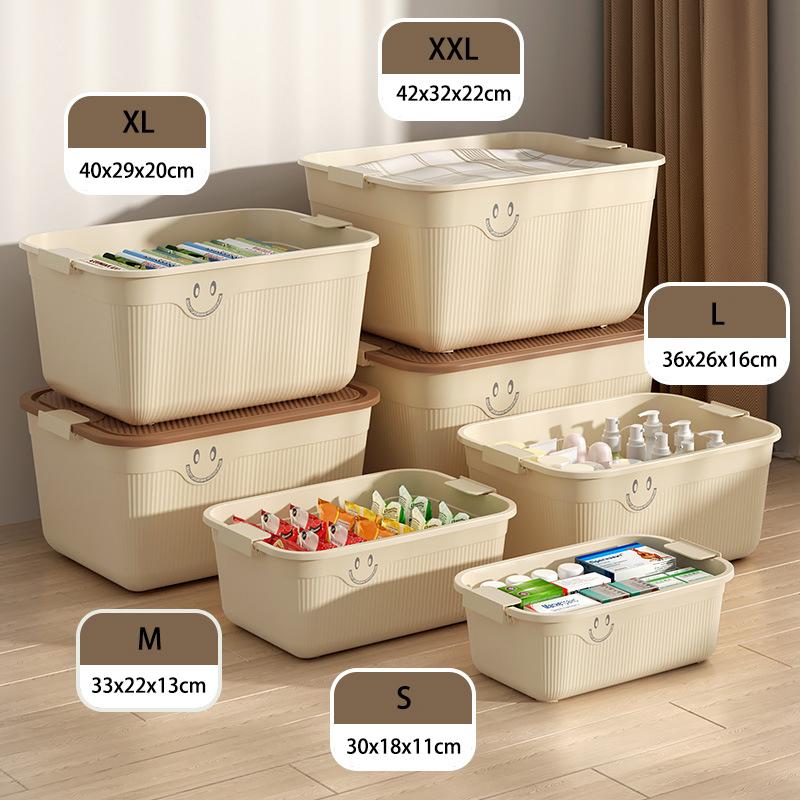 3Colors Portable Storage Box 6 Sizes Organizer with Lid Plastic Medicine Box Toy Clothes Storage Organizer Snacks Sundry Storage Box