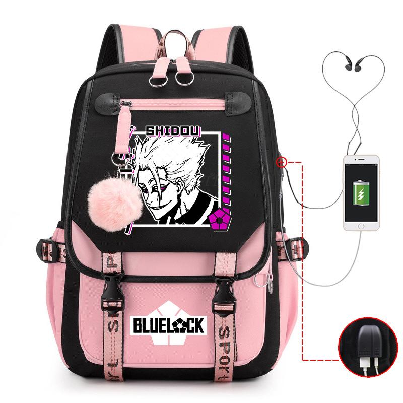Blue Prison Anime School Bag College Wind Large Capacity Middle School Student Usb Backpack