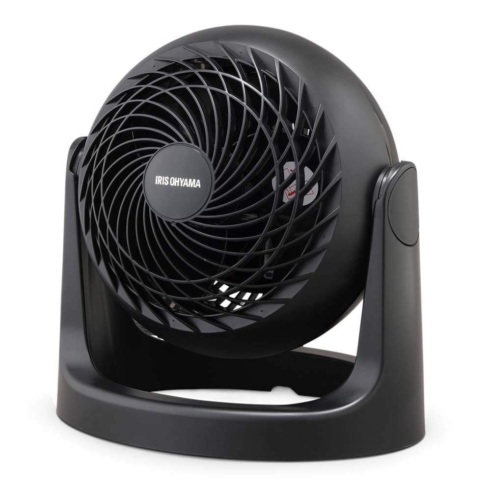 IRIS OHYAMA 8 tatami Matte Fixed Powerful Black Circulator, Quiet, mats, Macaron, design, swivel, airflow, Compact, PCF-MKM15N-B,