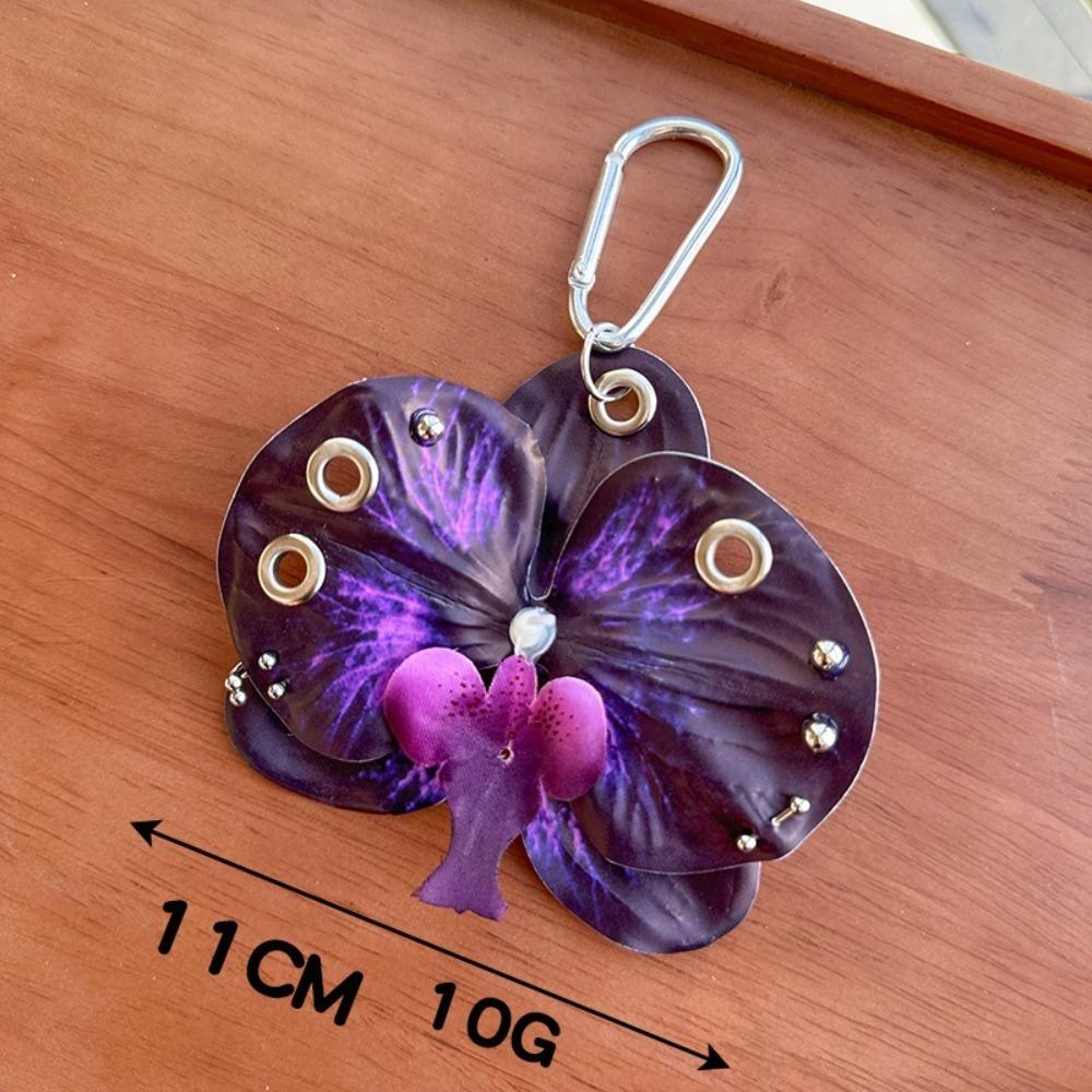 Backpack Decoration Orchid Lily Keychain Simulation Flower Butterfly Orchid Keychain