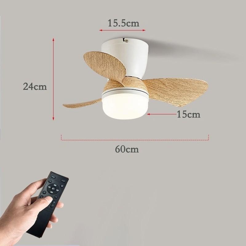 Household Frequency Conversion Ceiling Fan Light Kitchen Bedroom 3 Colors Light Adjustable Electric Ceiling Fan Lamp